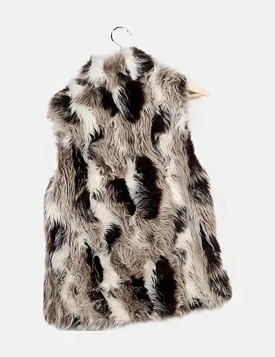 Zara Chaleco pelo sintético blanco combinado
