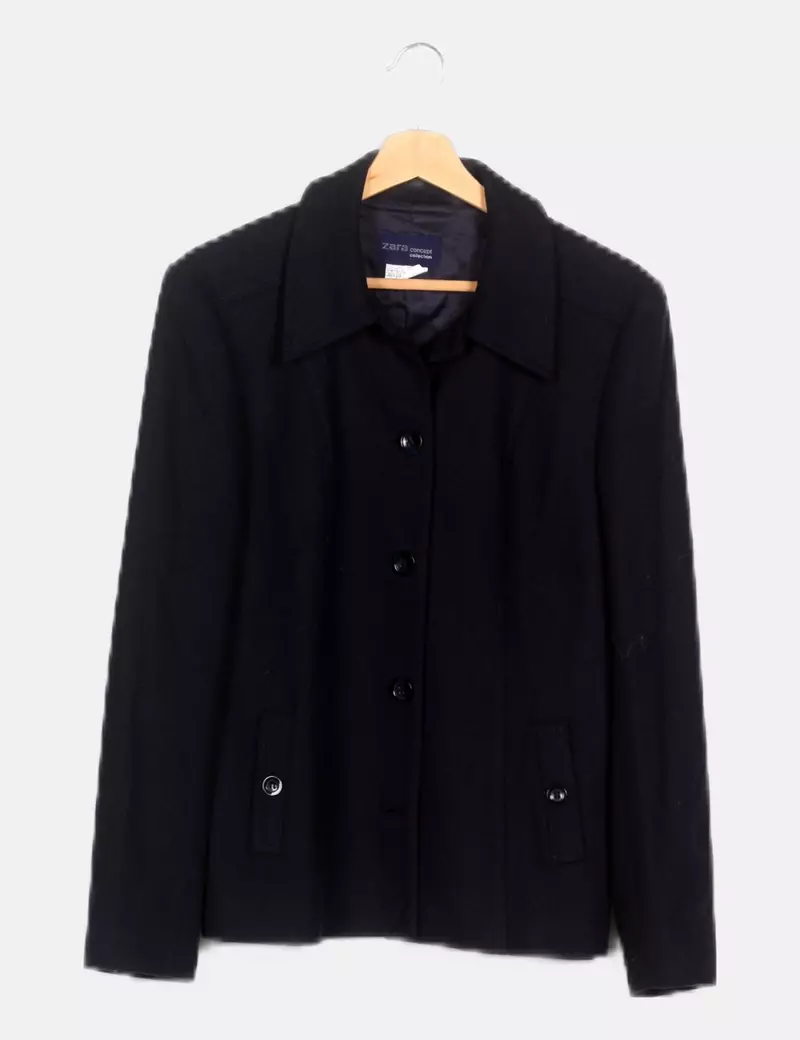 Zara Chaqueta azul marino casual
