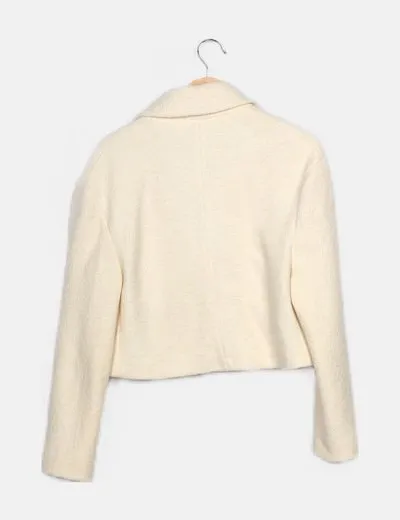 Zara Chaqueta blanca texturizada