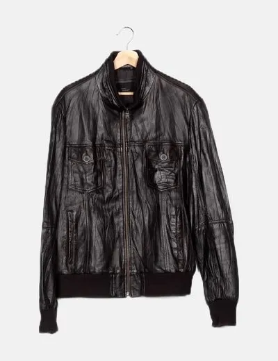 Zara Chaqueta piel marrón