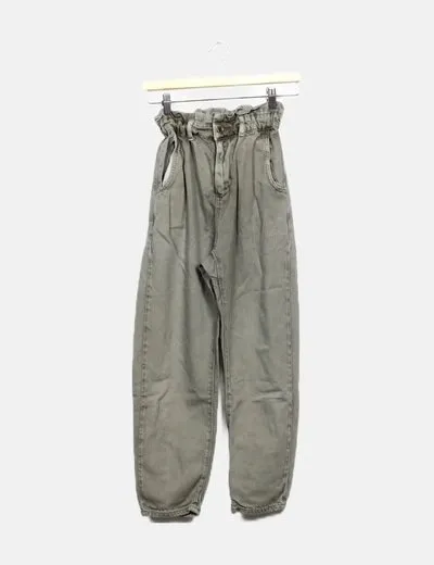 Zara Jeans denim boyfriend verde